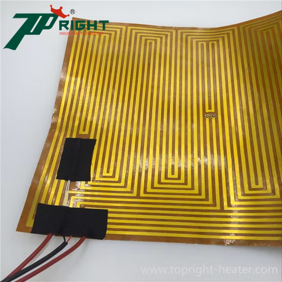 250*250 ミリメートル 24 V 200 ワットカプトンポリイミドフレキシブルヒーター厚膜発熱体